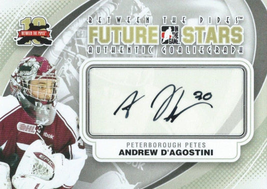 2011-12 ITG Between the Pipes Future Stars ANDREW D'AGOSTINI Auto 00480