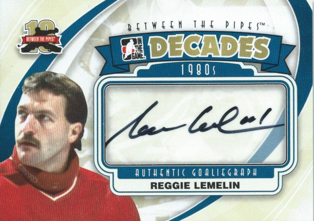 2011-12 ITG Between the Pipes REGGIE LEMELIN Autograph Auto Decades 00433
