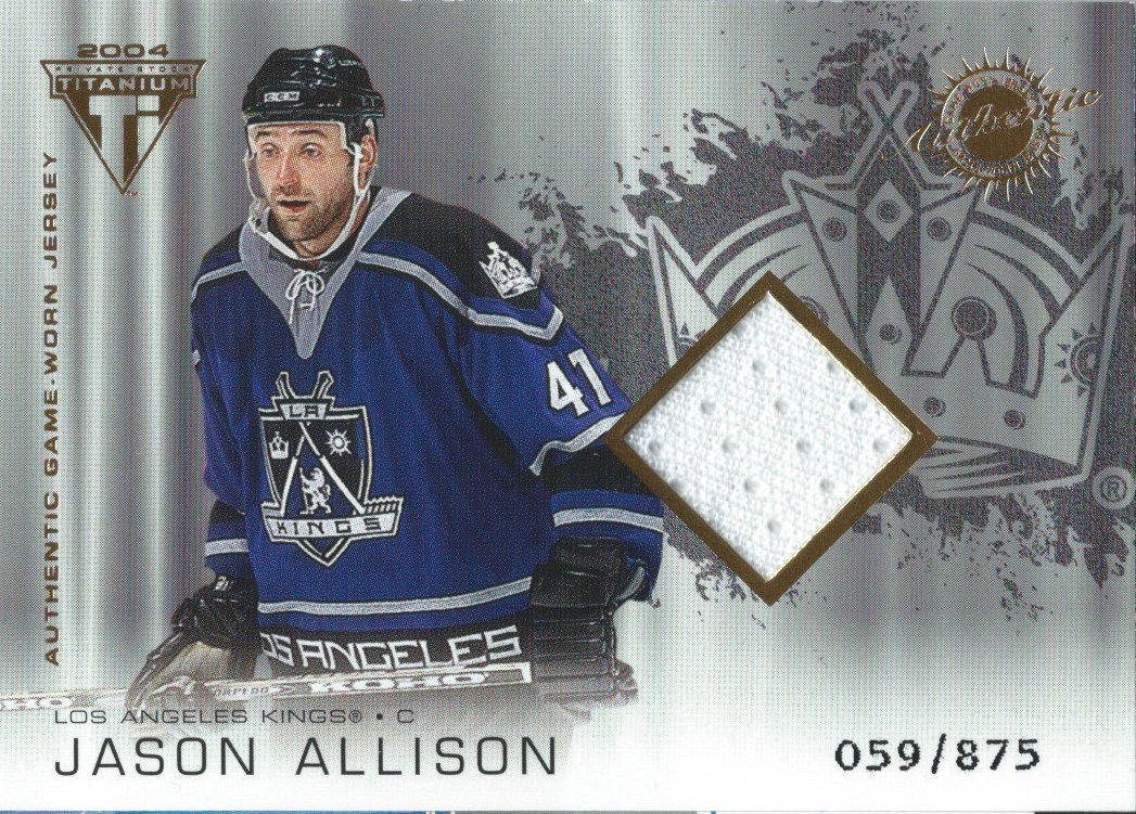  2003-04 Titanium JASON ALLISON 59/875 Game Worn Jersey 2597 Image 1