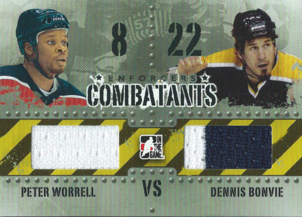 2011-12 ITG Enforcers Combatants WORRELL / BONVIE Dual Jersey 2598