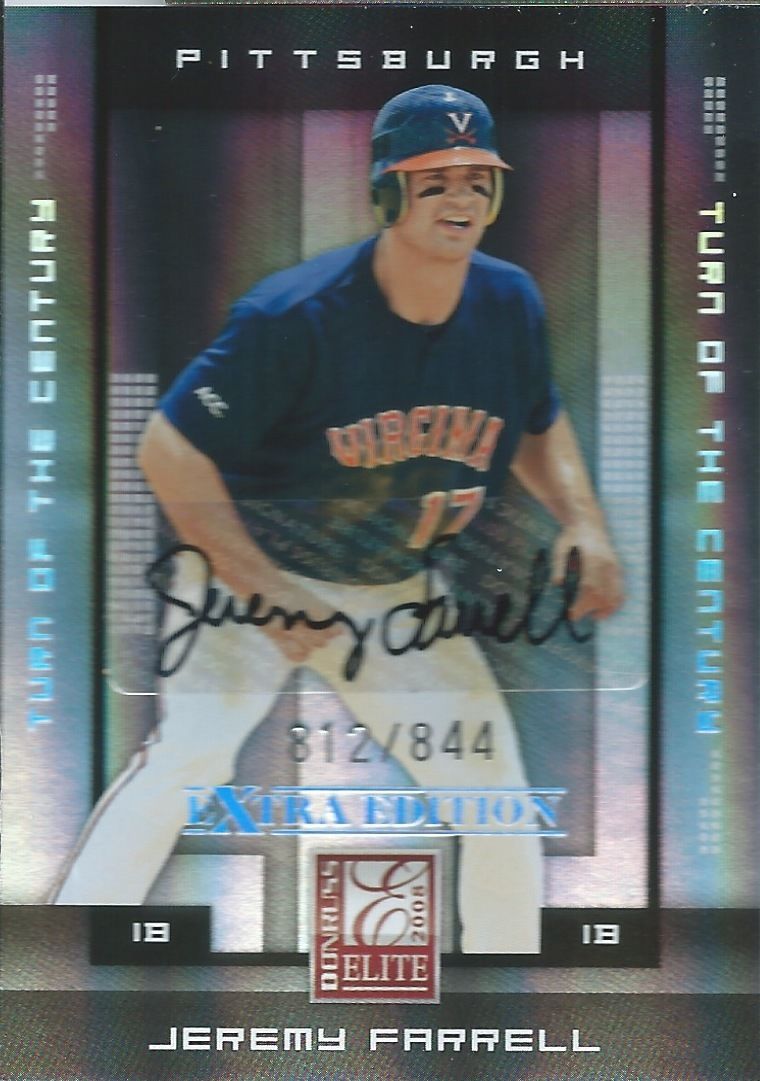  2008 Donruss Elite Extra Edition JEREMY FARRELL #/844 Auto Turn of Century Image 1