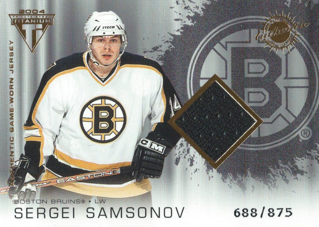  2003-04 Titanium SERGEI SAMSONOV 688/875 Jersey Bruins NHL 02622 Image 1