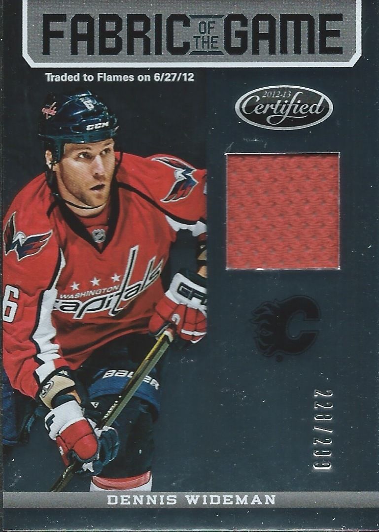 2012-13 Certified Fabric of the Game DENNIS WIDEMAN 228/299 Jersey 00800 Image 1