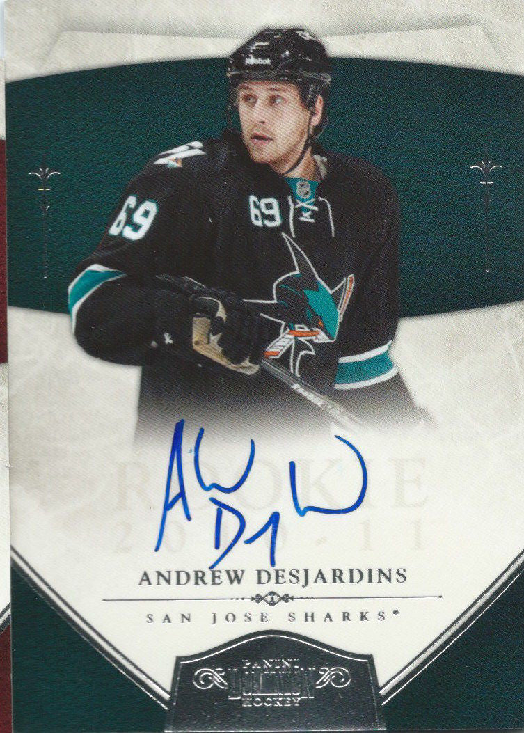 2010-11 Panini Dominion ANDREW DESJARDINS 2/199 Autograph RC NHL 02640
