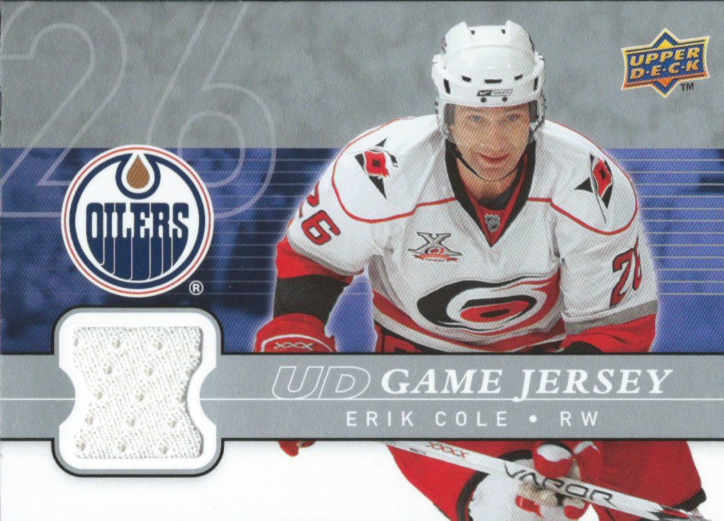  2008-09 Upper Deck Game Jersey ERIK COLE NHL Hockey 01223 Image 1