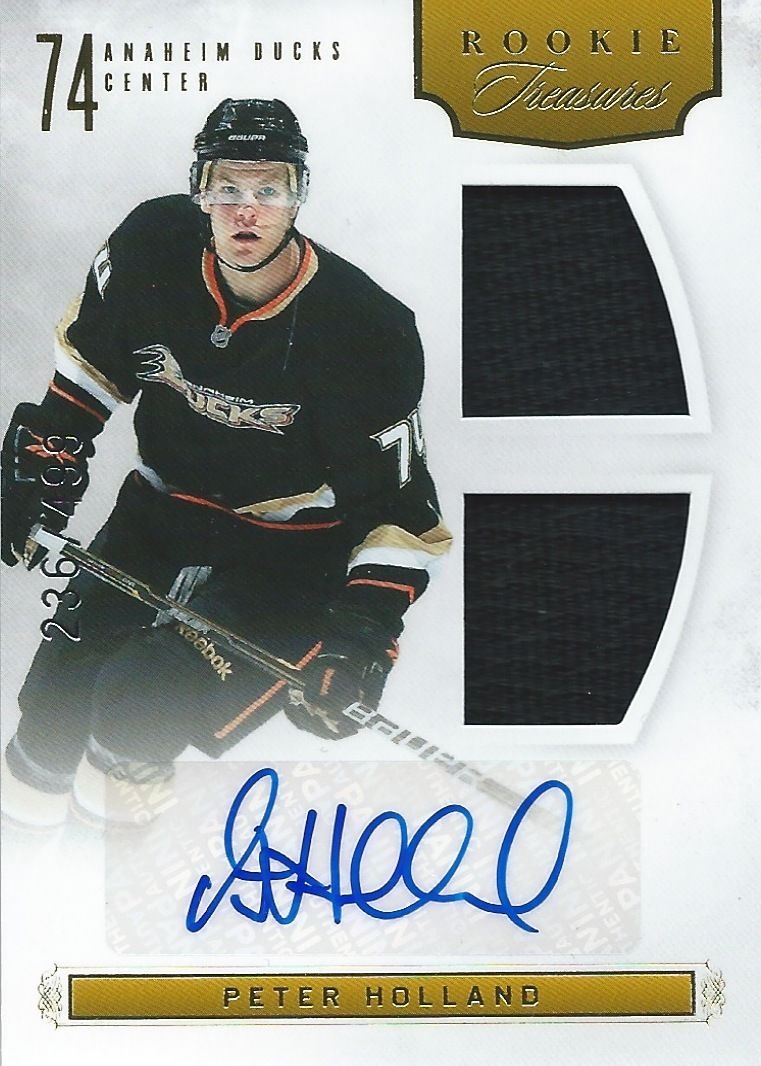  2011-12 Rookie Anthology PETER HOLLAND Jersey Auto/RC 236/499 Panini 01627 Image 1