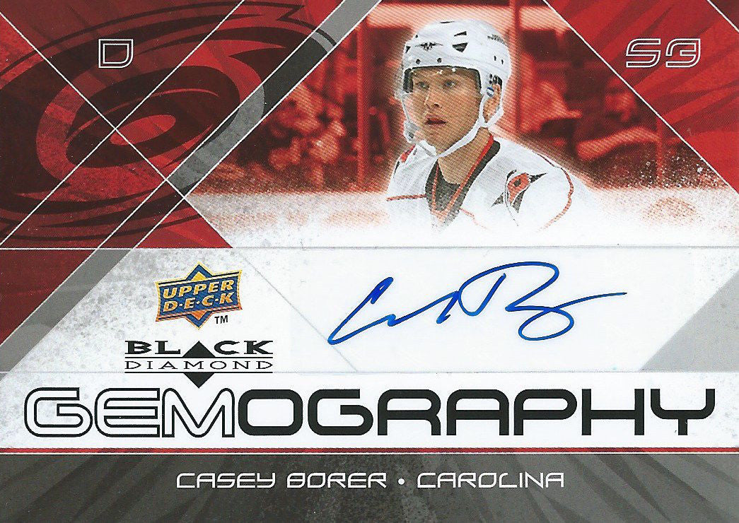 2008-09 Black Diamond Gemography CASEY BORER UD Autographs 01526