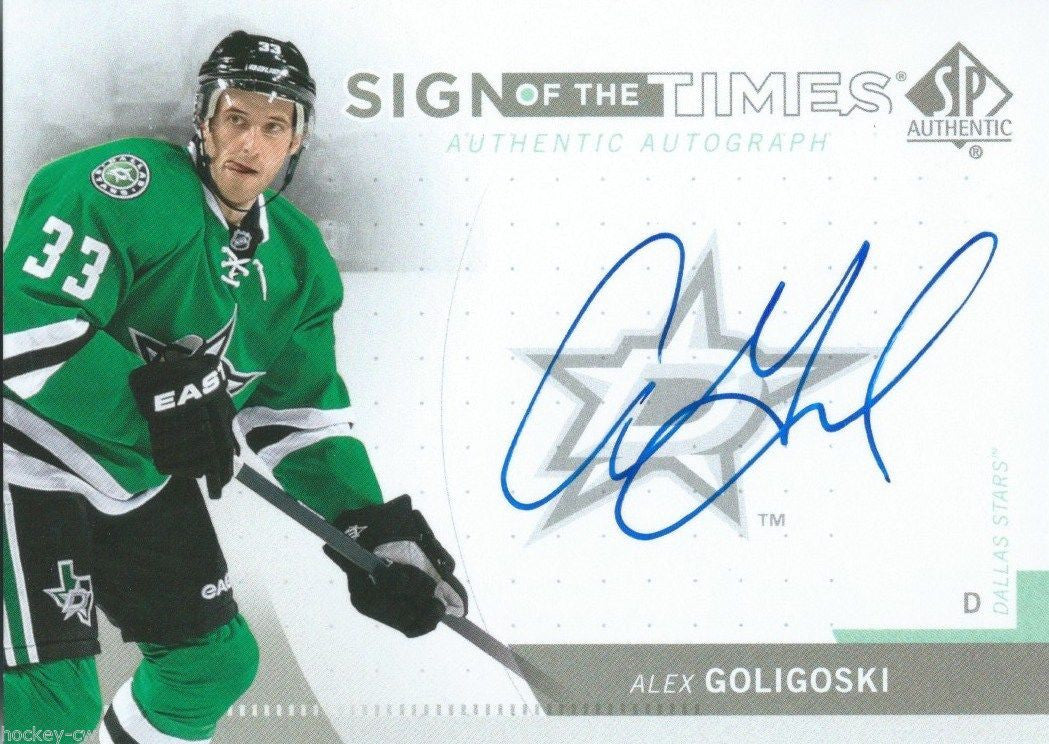 2013-14 SP Authentic ALEX GOLIGOSKI Sign of the Times Autograph Auto 00109