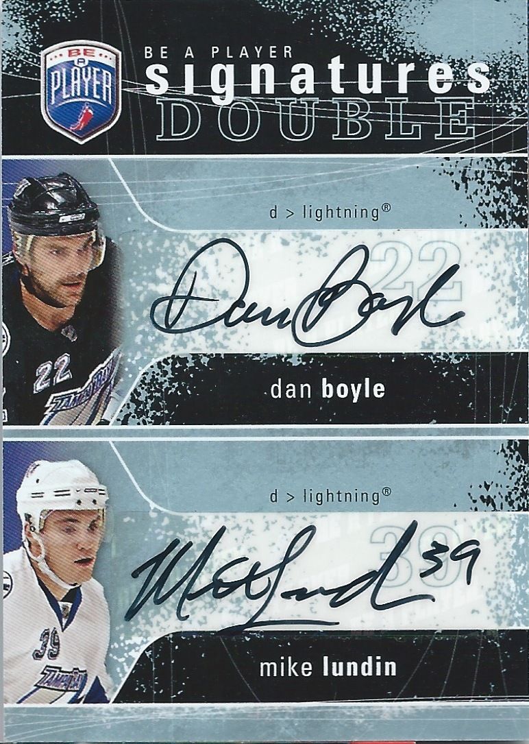 2007-08 Be A Player Signatures Duals DAN BOYLE / MIKE LUNDIN Auto 00249 Image 1