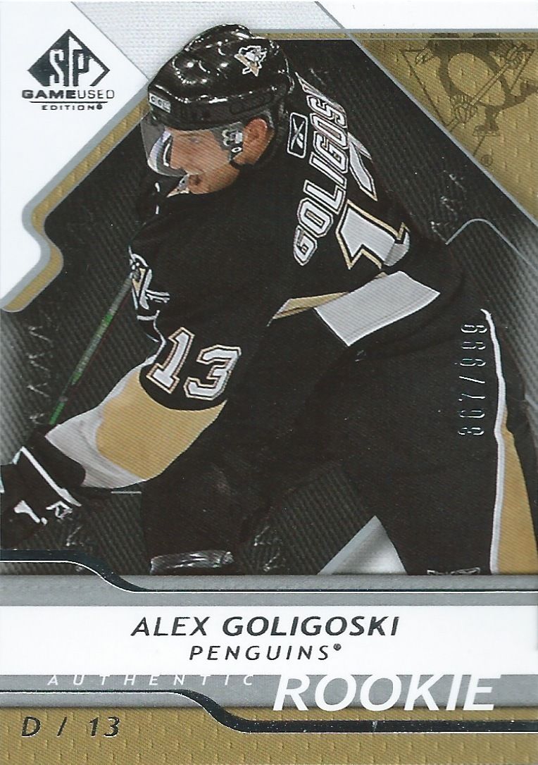  2008-09 SP Game Used ALEX GOLIGOSKI Rookie /999 UD RC NHL Penguins 01002 Image 1