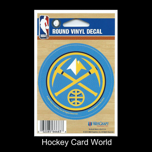 Denver Nuggets (Wood) 3" Round Vinyl Decal Sticker NBA Licensed In/Outdoor