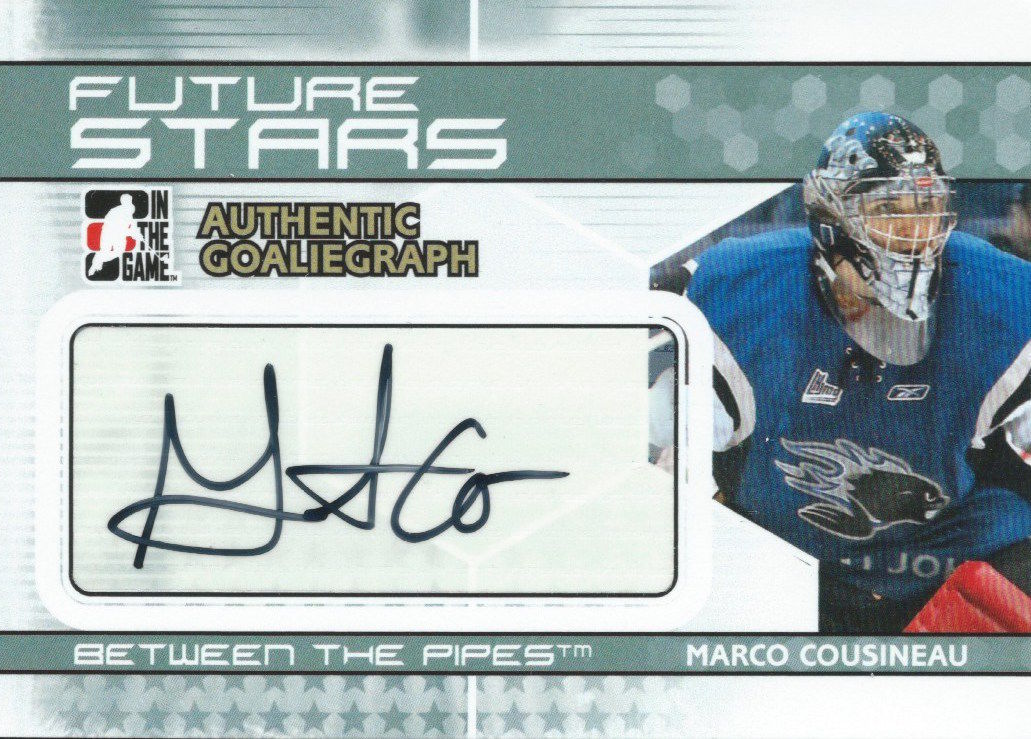  2009-10 Between the Pipes Autograph MARCO COUSINEAU Auto In the Game 00827 Image 1