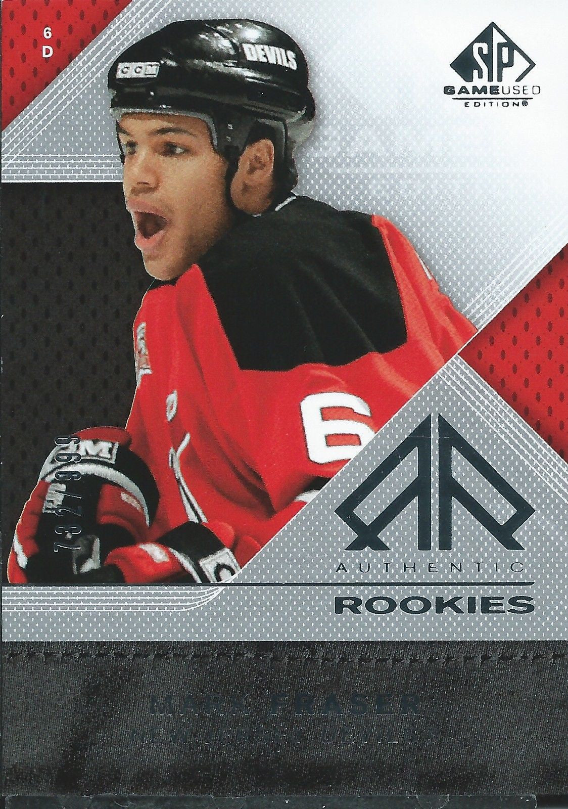 2007-08 SP Game Used MARK FRASER Rookie /999 Upper Deck RC NHL 00988