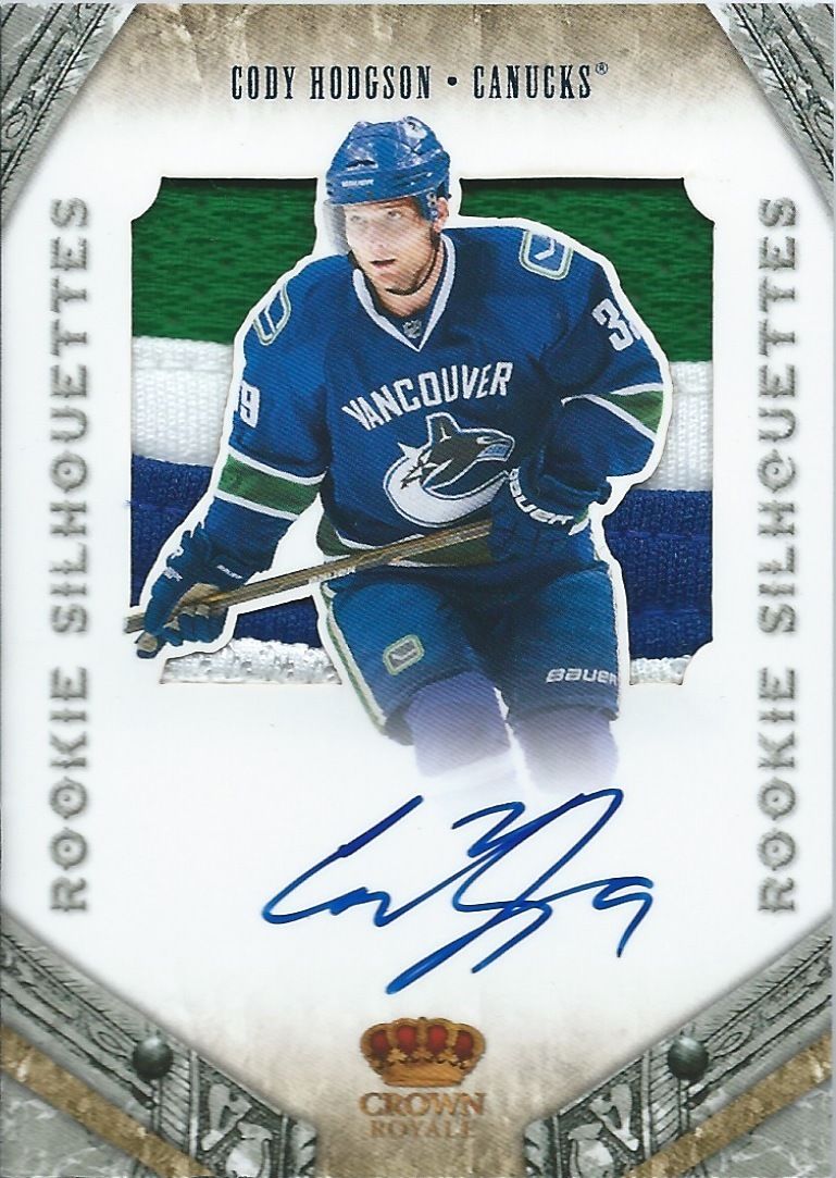  2011-12 Crown Royale Silhouettes CODY HODGSON 31/49 Jersey Auto Rookie Image 1