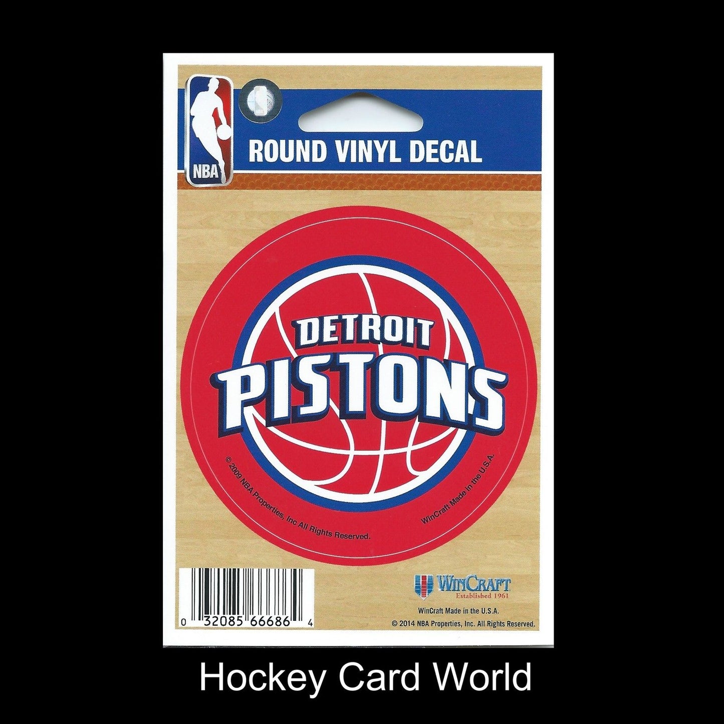  Detroit Pistons (Wood) 3" Round Vinyl Decal Sticker Licensed In/Outdoor Image 1