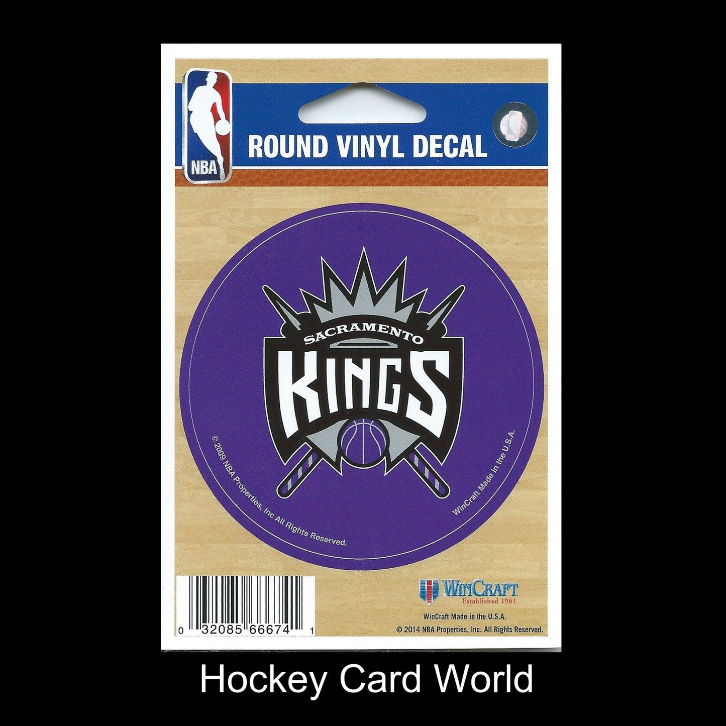  Sacramento Kings (Wood) 3" Round Vinyl Decal Sticker Licensed In/Outdoor Image 1