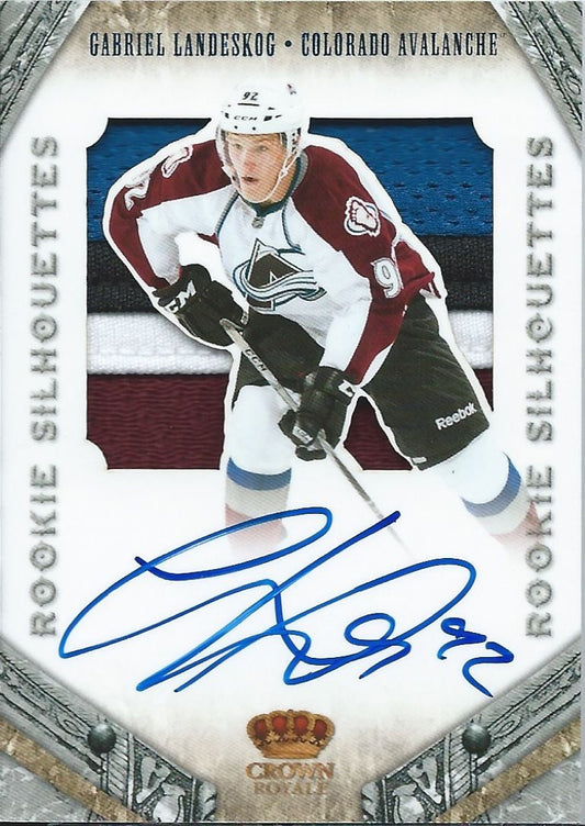 2011-12 Crown Royale Silhouettes GABRIEL LANDESKOG Jersey Auto Rookie 4 Cl