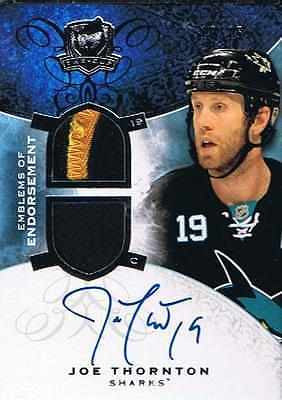 2008-09 The Cup Emblems of Endorsements JOE THORNTON Patch/Auto 10/15 Sharks