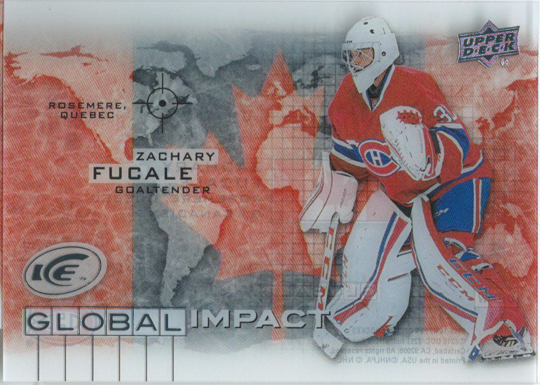 2015-16 Upper Deck Ice Global Impacts ZACHARY FUCALE UD NHL 02064