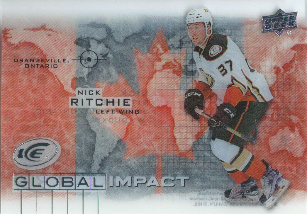  2015-16 Upper Deck Ice Global Impacts NICK RITCHIE UD NHL 02061 Image 1