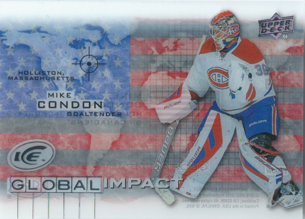 2015-16 Upper Deck Ice Global Impacts MIKE CONDON UD NHL 02053 Image 1