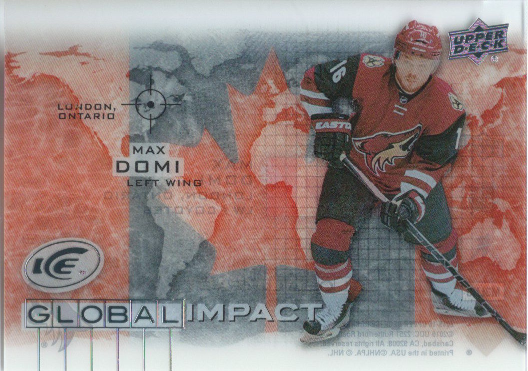  2015-16 Upper Deck Ice Global Impacts MAX DOMI UD NHL 02065 Image 1