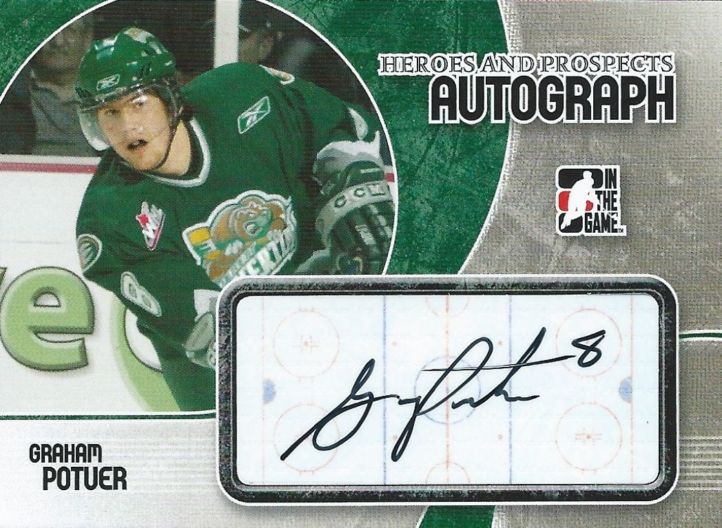 2007-08 ITG Heroes and Prospects GRAHAM POTUER Auto Autographs 00524