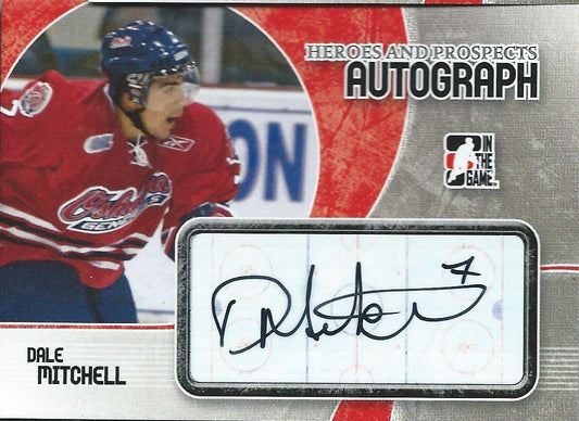  2007-08 ITG Heroes and Prospects DALE MITCHELL Auto Autographs In the Game Image 1