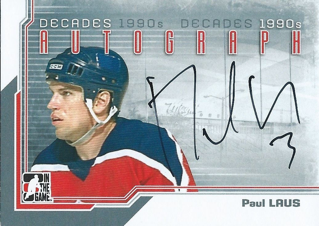 2013-14 ITG Decades 1990's PAUL LAUS Autograph Auto In The Game 01360