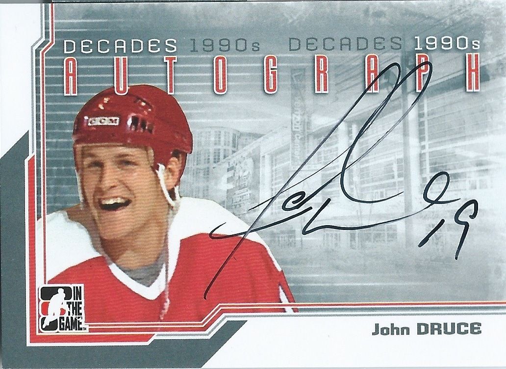  2013-14 ITG Decades 1990's JOHN DRUCE Autograph Auto In The Game 01356 Image 1