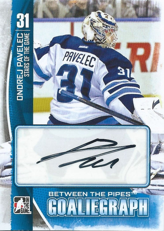  2013-14 Between the Pipes ONDREJ PAVELEC Autograph Auto Goaliegraph 00449 Image 1