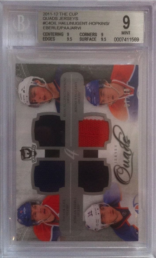  2011-12 The Cup Quads NUGENT-HOPKINS HALL EBERLE PAAJARVI 7/10 BGS 9  Image 1