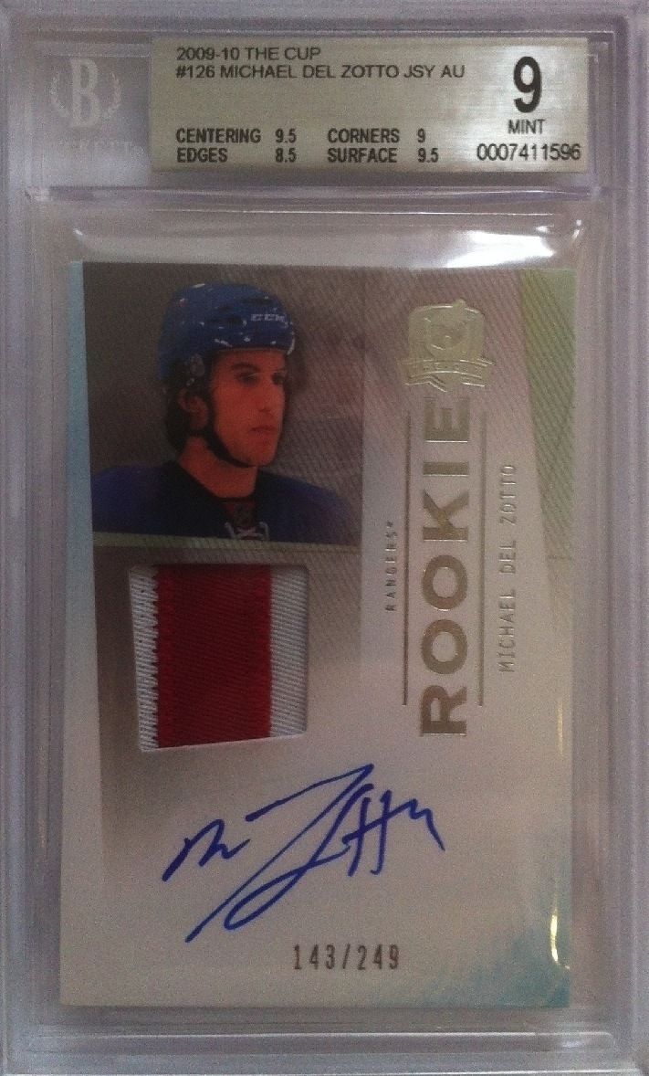  2009-10 The Cup MICHAEL DEL ZOTTO BGS 9 With BGS 10 Auto 143/249 RC Image 1