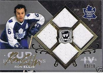 2007-08 The Cup Foundations RON ELLIS Jersey/Auto 9/10 Toronto Maple Leafs
