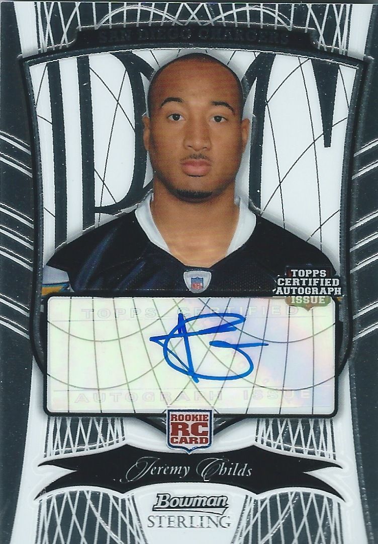 2009 Bowman Sterling Auto RC JEREMY CHILDS 657/999 Topps Rookie  01261 Image 1