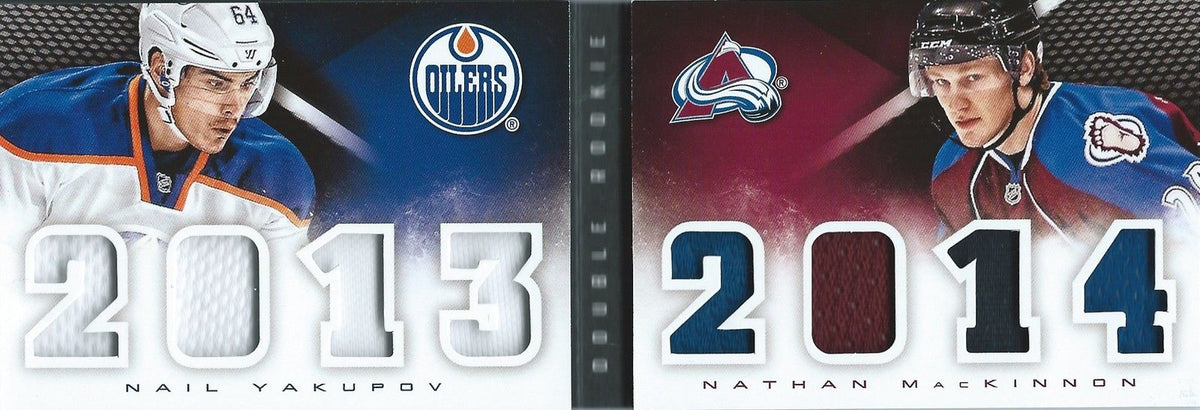 2013-14 Playbook Double Rookie Jerseys YAKUPOV / MACKINNON Panini Classbook Image 1