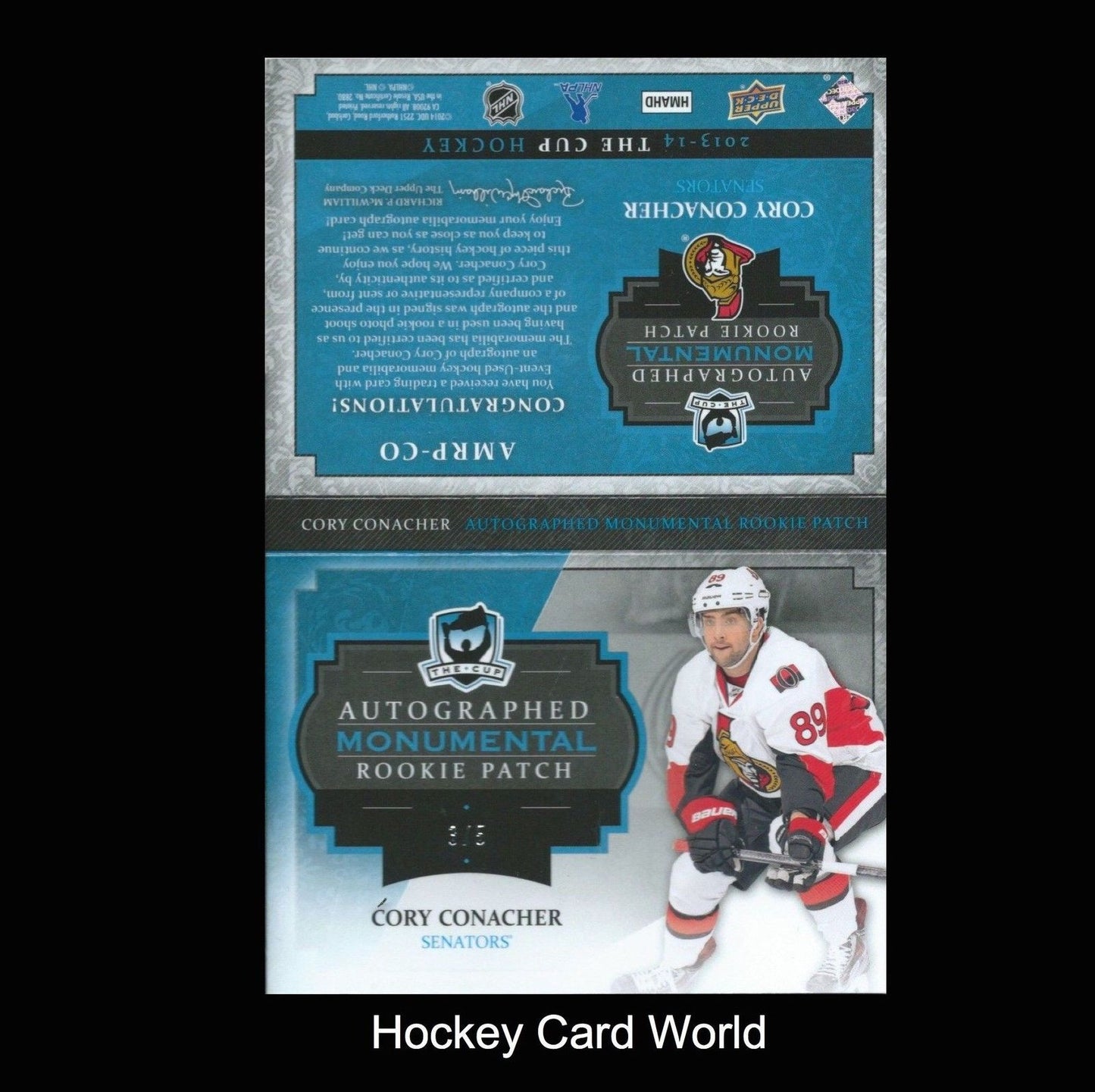 2013-14 The Cup Monumental CORY CONACHER 3/5 RC Patch Auto Logo Booklet