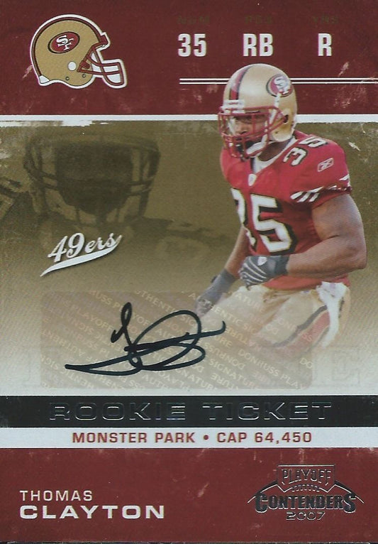  2007 Playoff Contenders THOMAS CLAYTON Auto/RC Autograph Signature 01112 Image 1