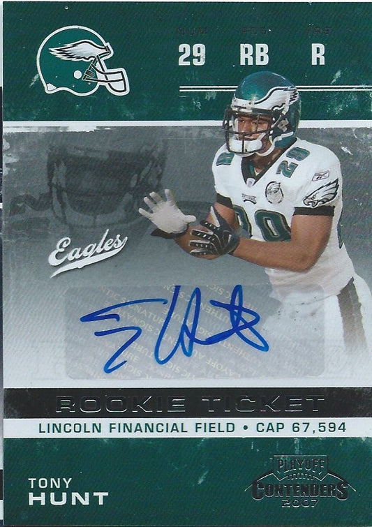  2007 Playoff Contenders TONY HUNT Auto/RC Autograph Signature Rookie 01114 Image 1