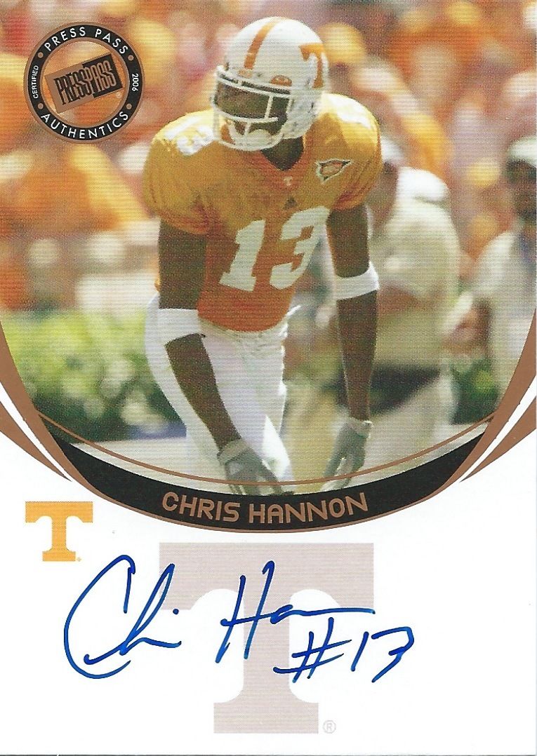  2006 Press Pass Bronze CHRIS HANNON Autograph Signature NFL Football 01109 Image 1