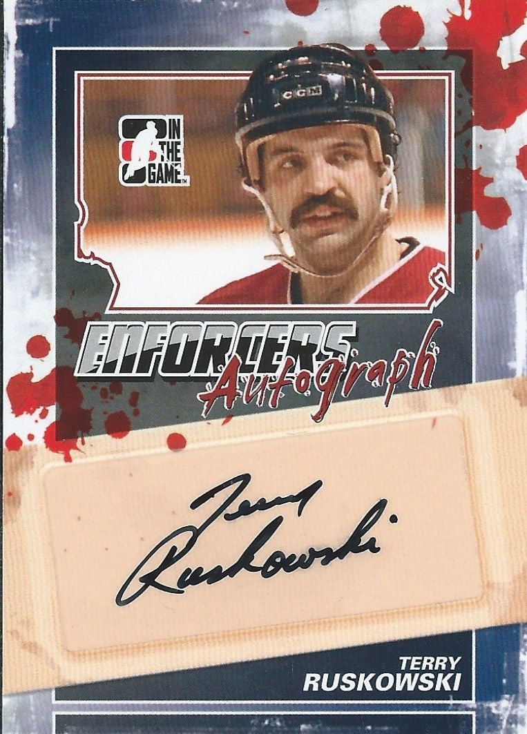 2011-12 ITG Enforcers Autographs TERRY RUSKOWSKI Auto In the Game 00400