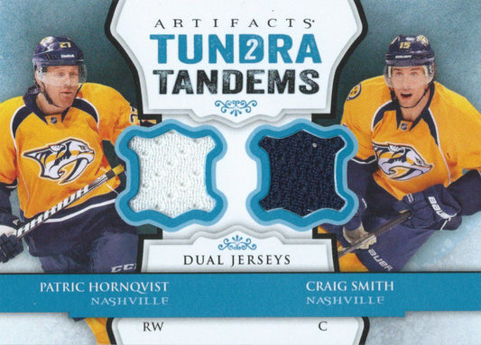 2013-14 Upper Deck Artifacts HORNQVIST/SMITH Dual Jersey UD NHL 01902
