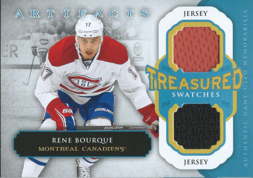 2013-14 Upper Deck Artifacts RENE BOURQUE Dual Jersey UD NHL 01903