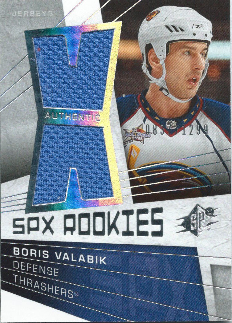  2005-06 Upper Deck SPX BORIS VALABIK Jersey Rookie /1229 NHL RC 01910 Image 1