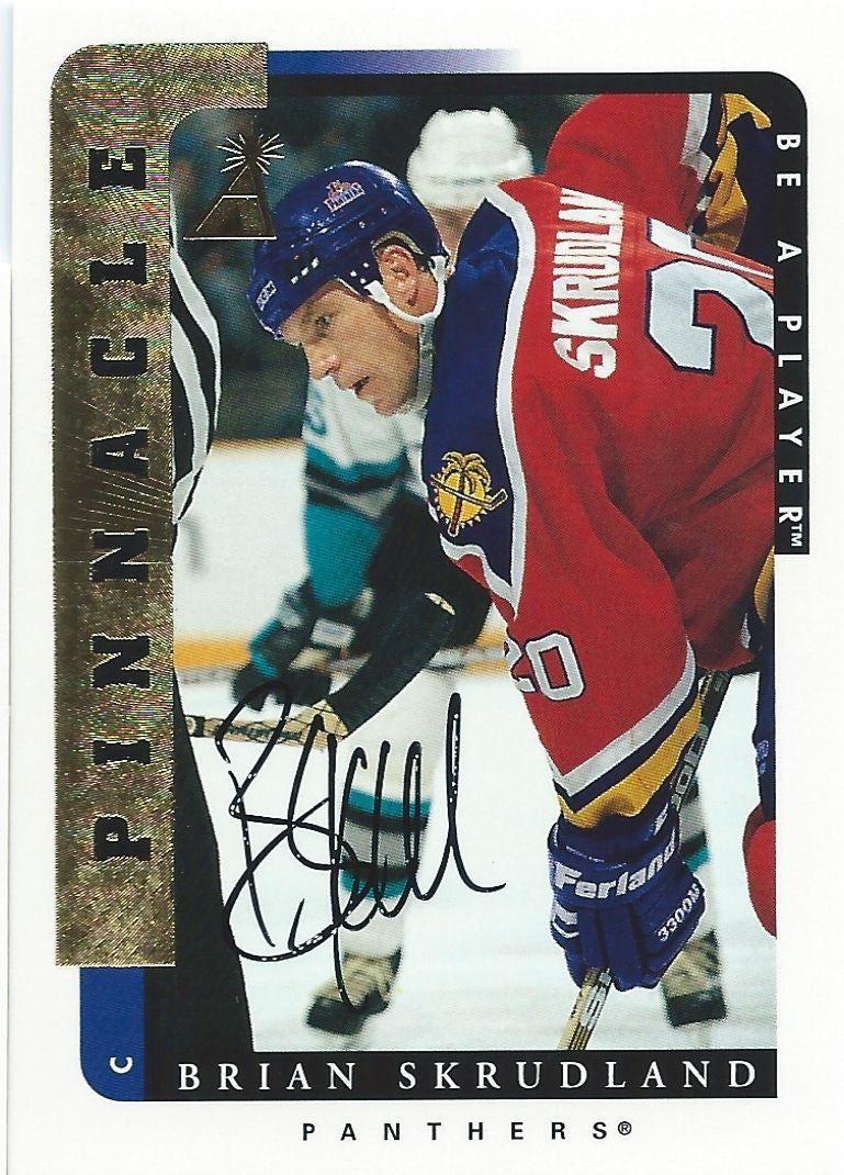 1996-97 Be A Player BRIAN SKRDLAND Auto Autographs Pinnacle Panthers 00369