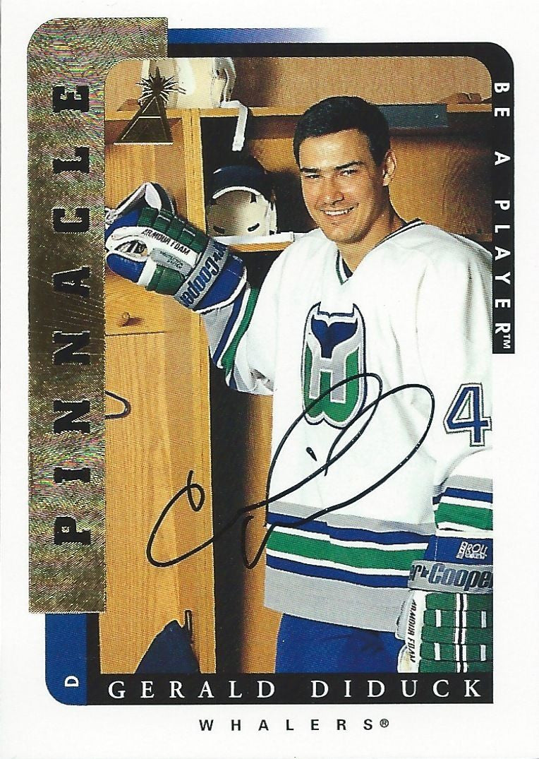 1996-97 Be A Player GERALD DIDUCK Auto Autographs Pinnacle Whalers 00360