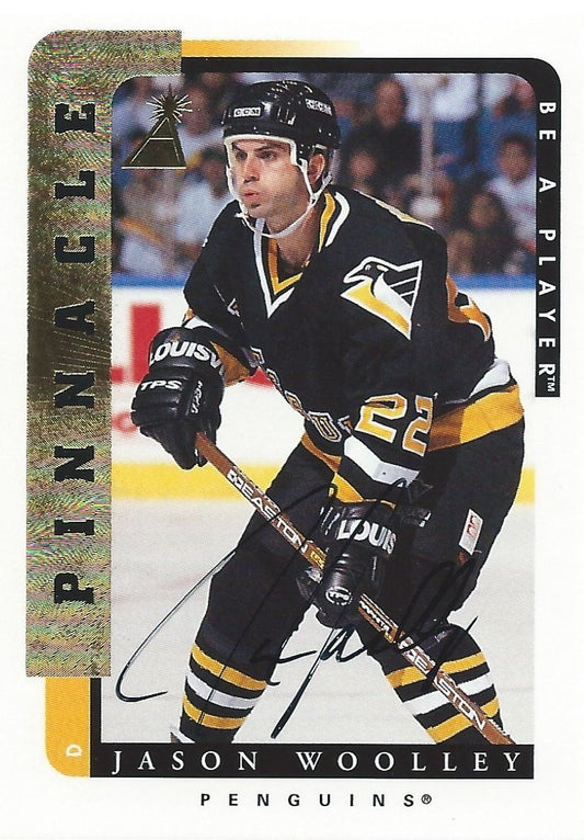 1996-97 Be A Player JASON WOOLLEY Auto Autographs Pinnacle Penguins 00365