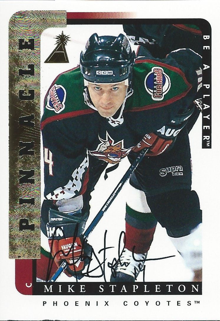 1996-97 Be A Player MIKE STAPLETON Auto Autographs Pinnacle Coyotes 00361