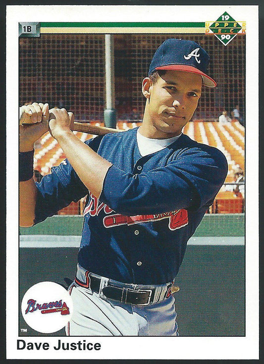 1990 Upper Deck #711 DAVID JUSTICE Rookie RC Baseball MLB 02474