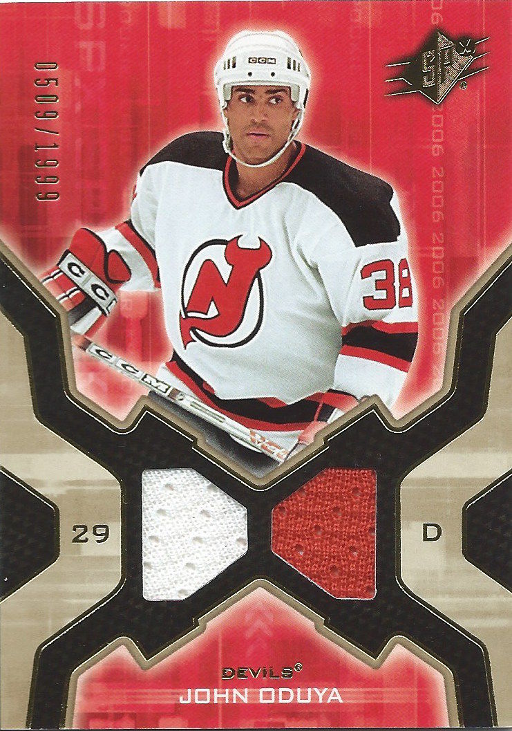  2006-07 Upper Deck SPX JOHN ODUYA 509/1999 Rookie Jersey NHL 01921 Image 1